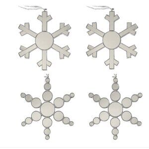 Set of Large Mirrored Snowflakes Wall Hangings